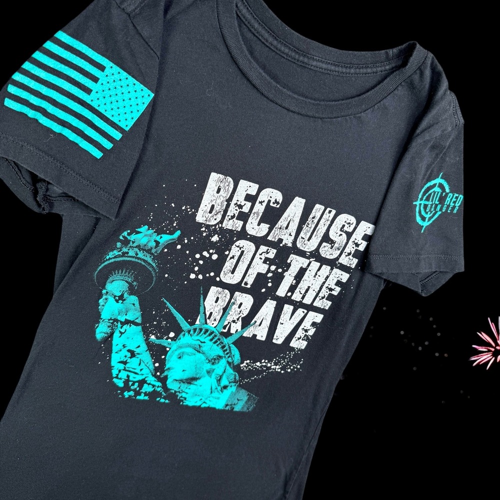 Grunt Style T-Shirt Womens M Black Statue Of‎ Liberty Patriotic Lil Red Danger